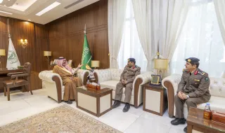 أمير حائل يستقبل مدير إدارة الدفاع المدني السابق والمعين حديثاً بالمنطقة