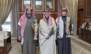 نائب أمير حائل يستقبل أحد الفائزين بميدان الملك عبدالعزيز بالجنادرية للخيل العربية الأصيلة